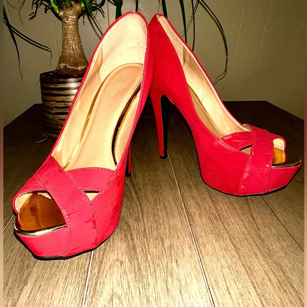 Open Toe Suede Heels